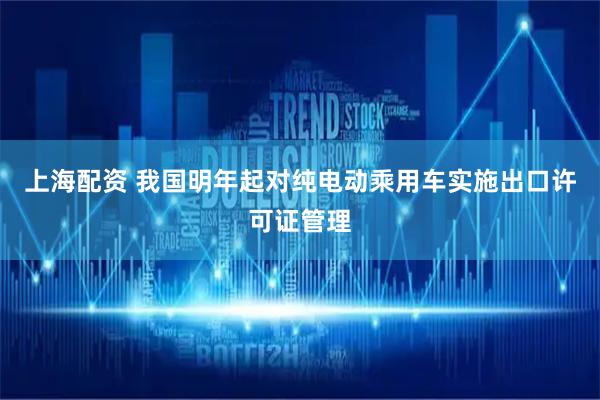 上海配资 我国明年起对纯电动乘用车实施出口许可证管理